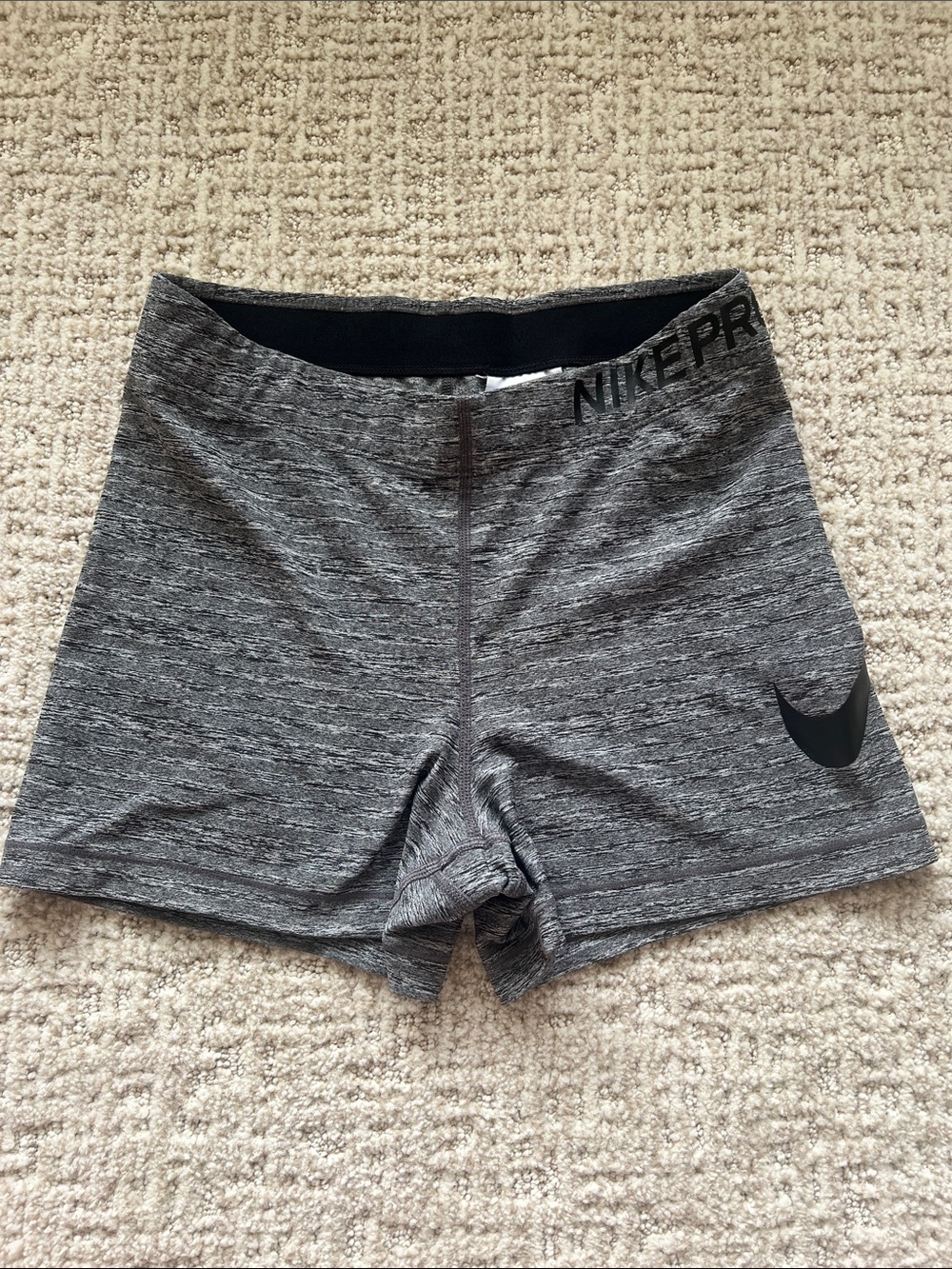 Nike Gray Marled Performance Compression Shorts